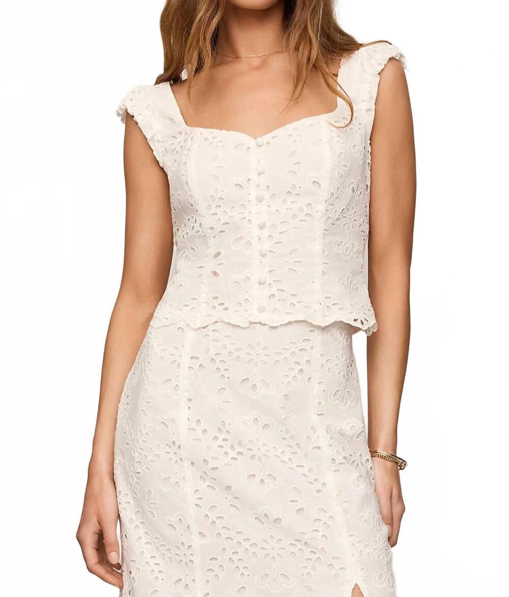 NEW Z SUPPLY emrie eyelet cropped top in white